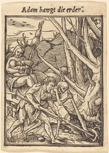 Adam bawgt die erden (Adam Ploughing), by Hans Lützelburger