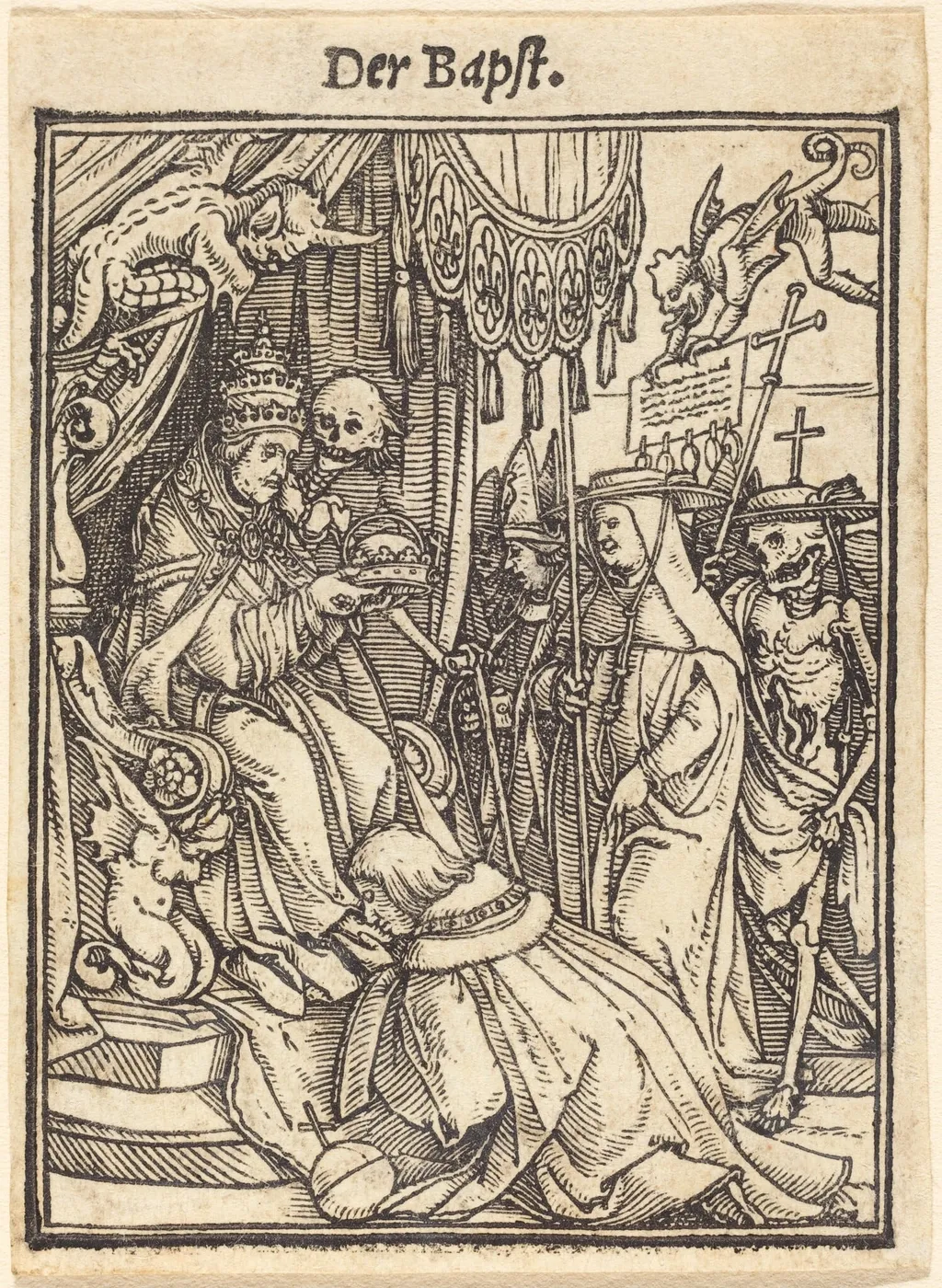 Der Bapst (The Pope), by Hans Lützelburger, ink, 1526