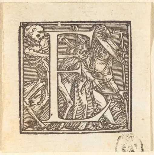 Letter E, by Hans Lützelburger