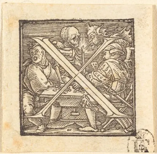 Letter X, by Hans Lützelburger