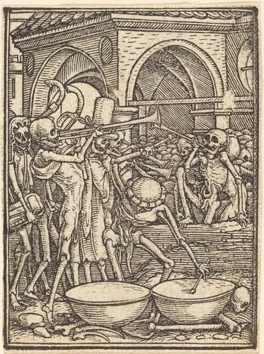Skeletons Making Music, by Hans Lützelburger