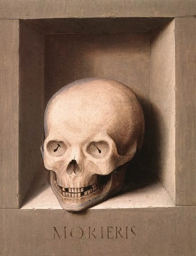 Death; reverse side of St. John, by Hans Memling, oil, 1470