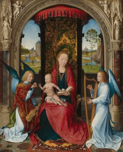 Madonna and Child with Angels, by Hans Memling