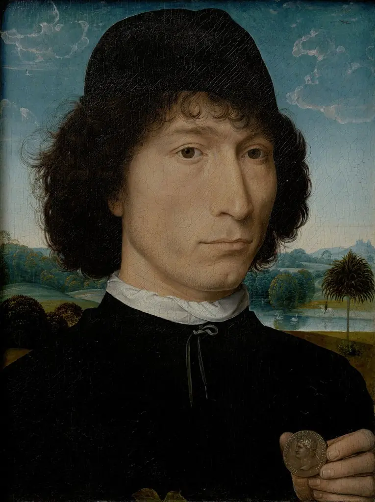 Man with a Roman coin, by Hans Memling