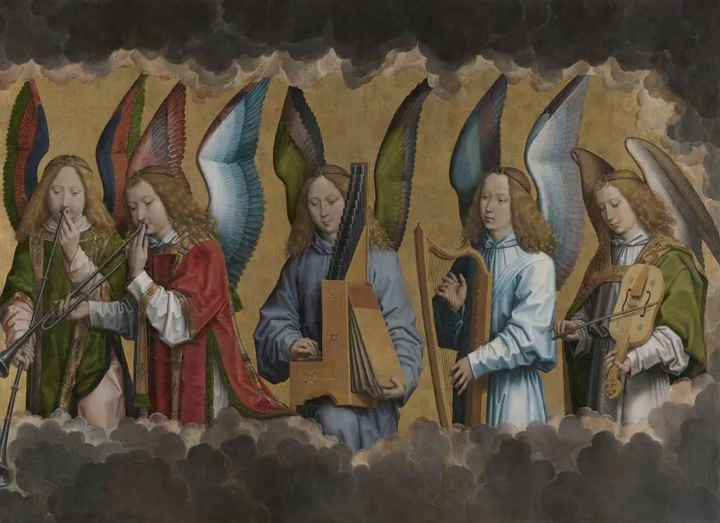 Music-making Angels, by Hans Memling, 1490