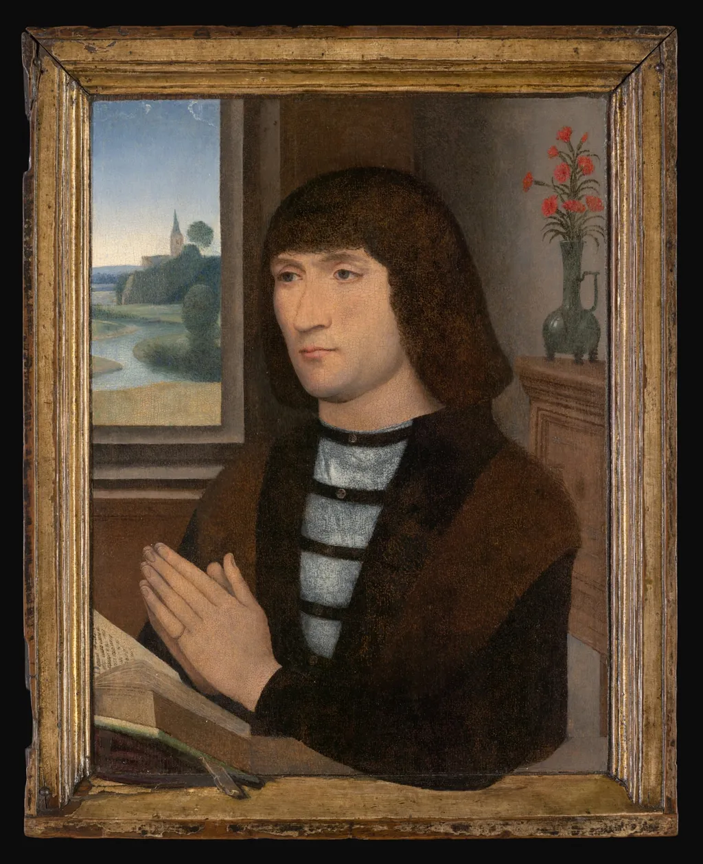 Portrait of a Donor (recto); Saint Anthony of Padua (verso), by Hans Memling, oil, 1485