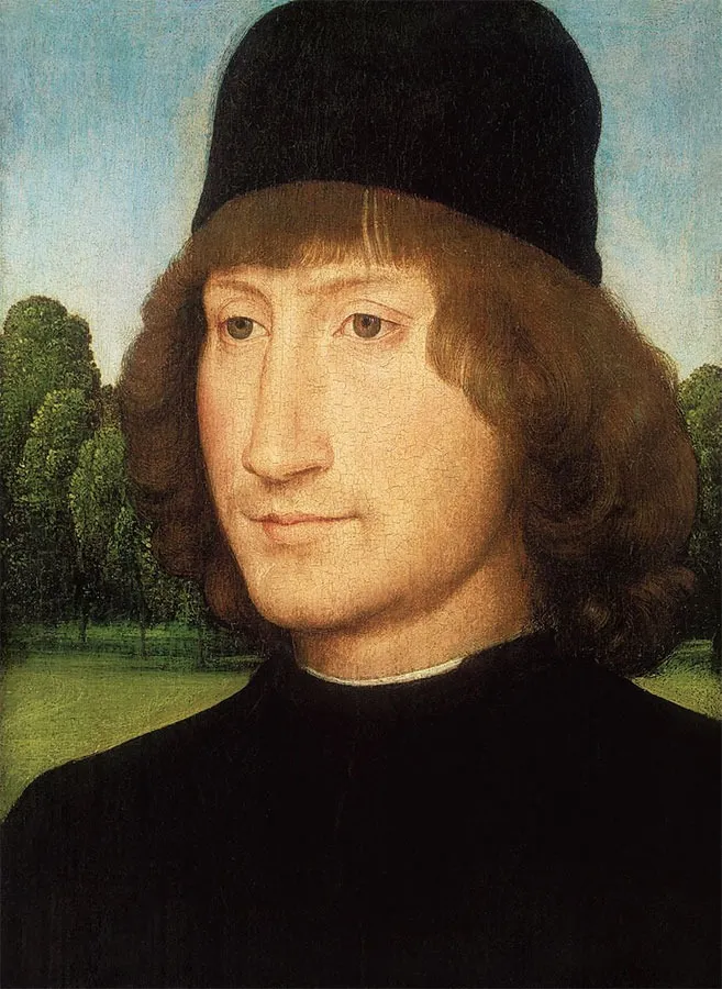 Portrait of a Man, by Hans Memling, oil, 1490