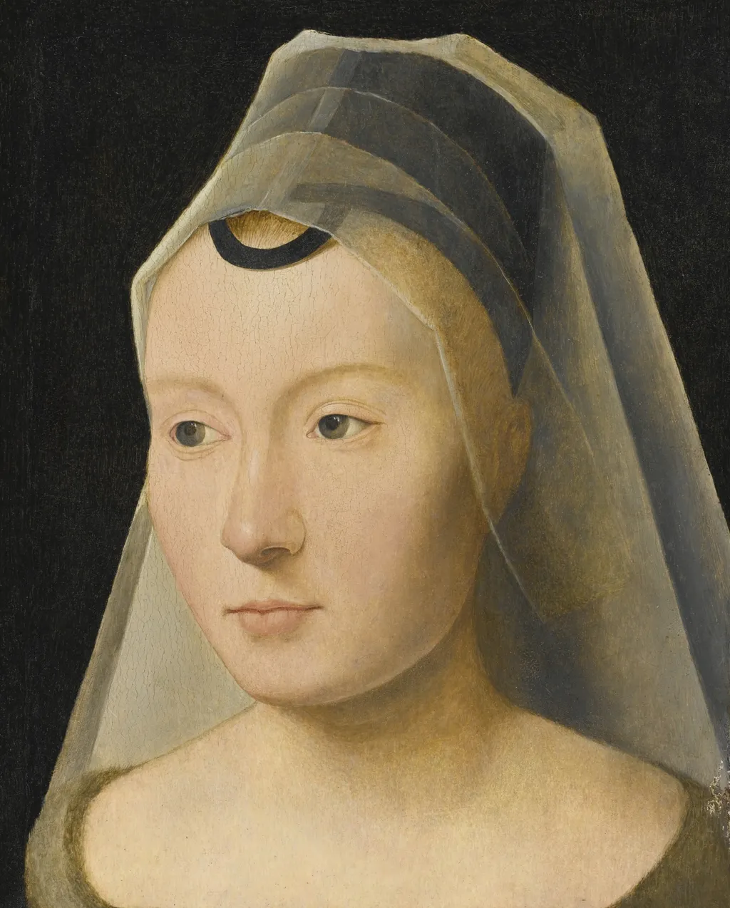 Portrait of a young woman, by Hans Memling, oil, 1472