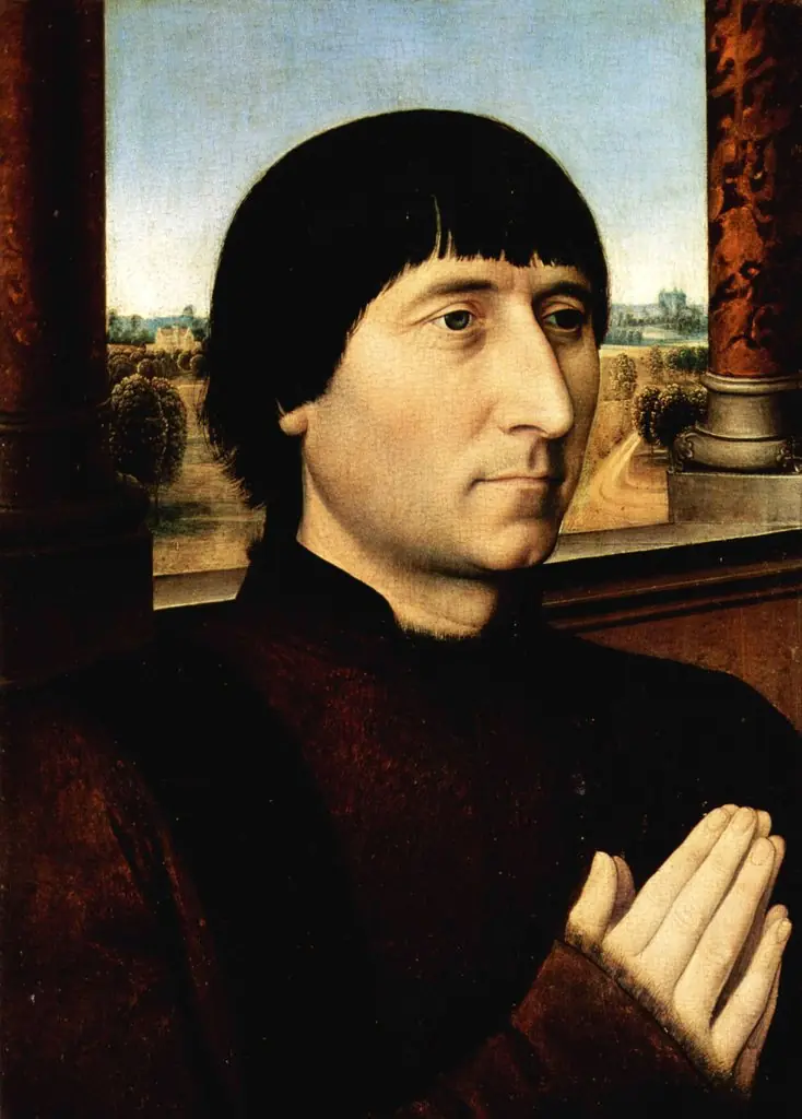 Portrait of Willem Moreel, husband of Barbara van Vlaendenbergh, by Hans Memling