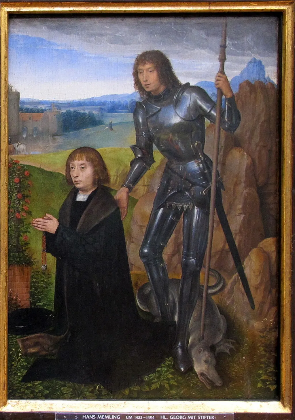 St. George with Donor., by Hans Memling, oil, 1490