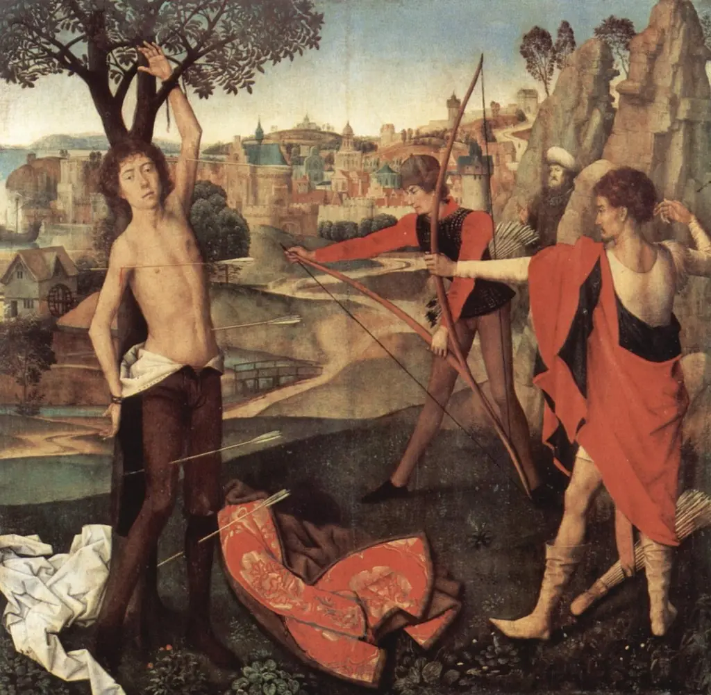 The Martyrdom of St Sebastian, by Hans Memling