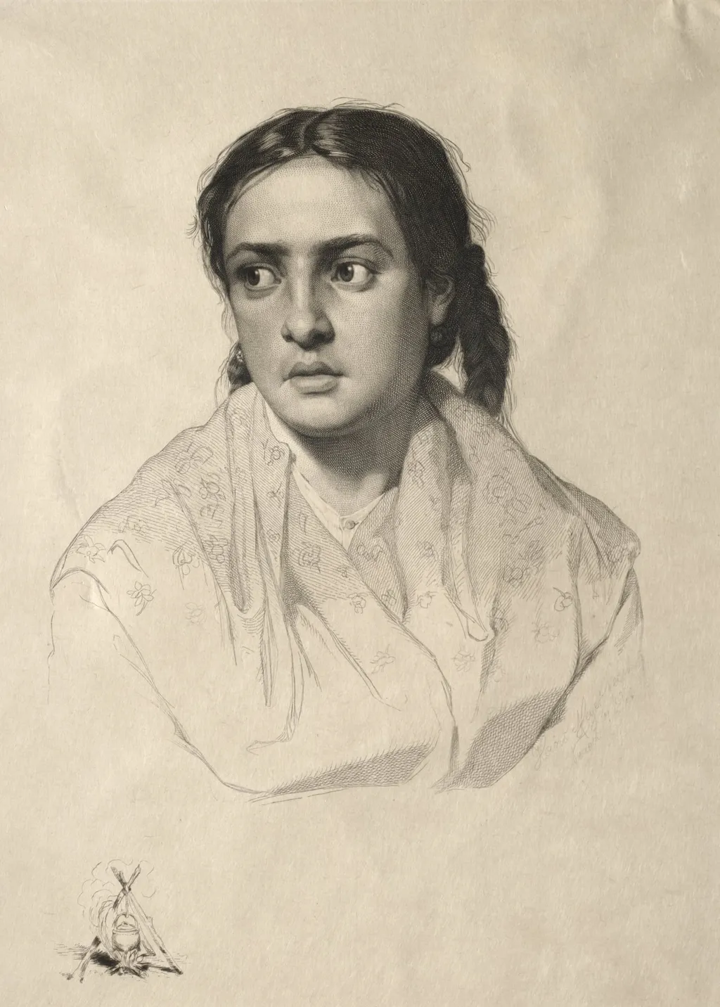 Head of a Girl, by Hans Meyer, 1870
