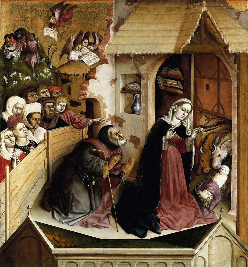 Birth of Christ (Wurzach altarpiece), by Hans Multscher, paint, 1437