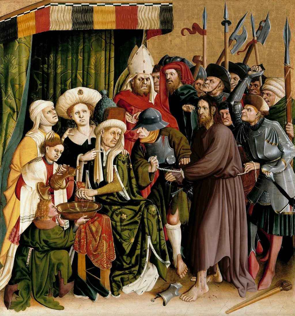 Christ before Pilate, by Hans Multscher, oil, 1437