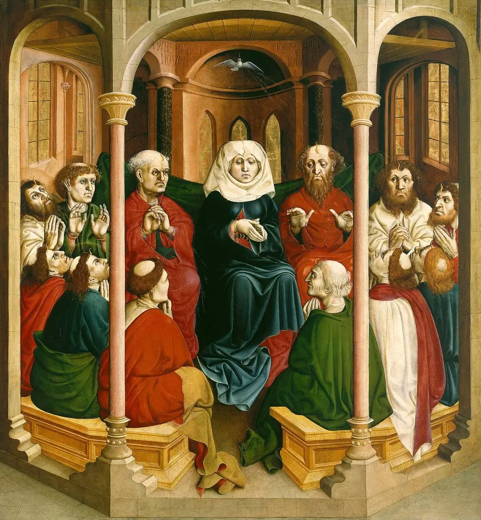 The descent of the Holy Spirit, by Hans Multscher
