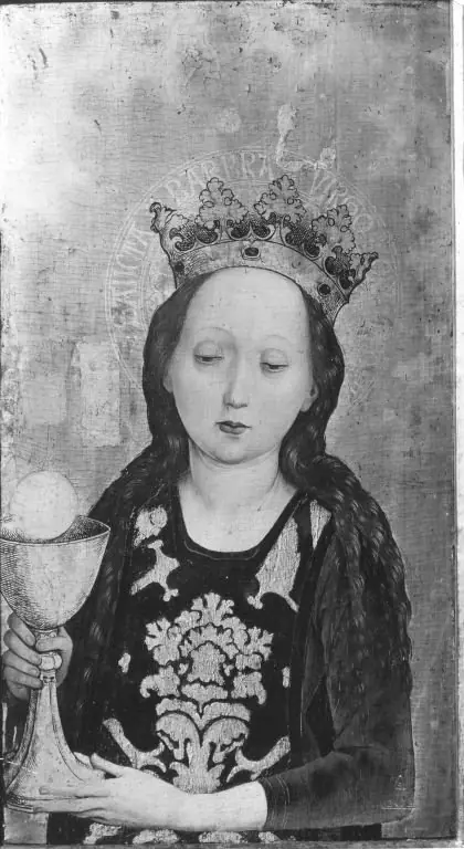 Hl. Barbara Außenseite: Martyrium der hl. Ursula und der elftausend Jungfrauen (Werkstatt, Hans Siebenbürger), by Hans Pleydenwurff