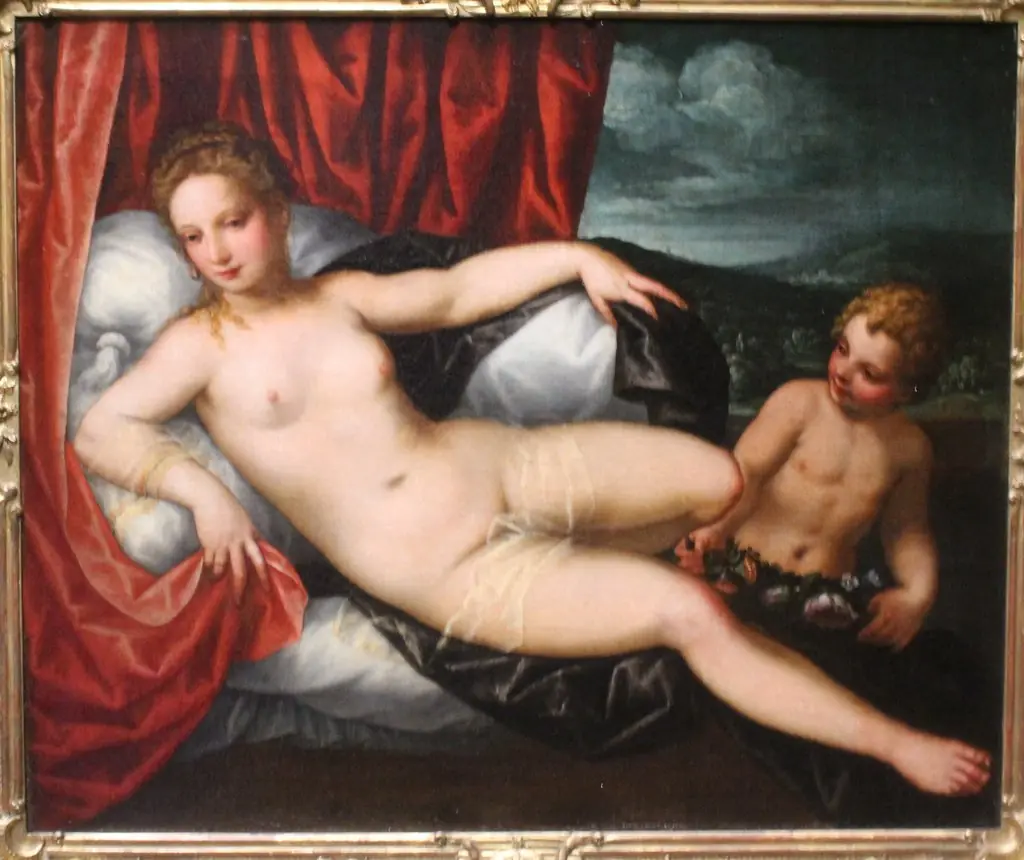 Resting Venus with Cupid, by Hans Rottenhammer
