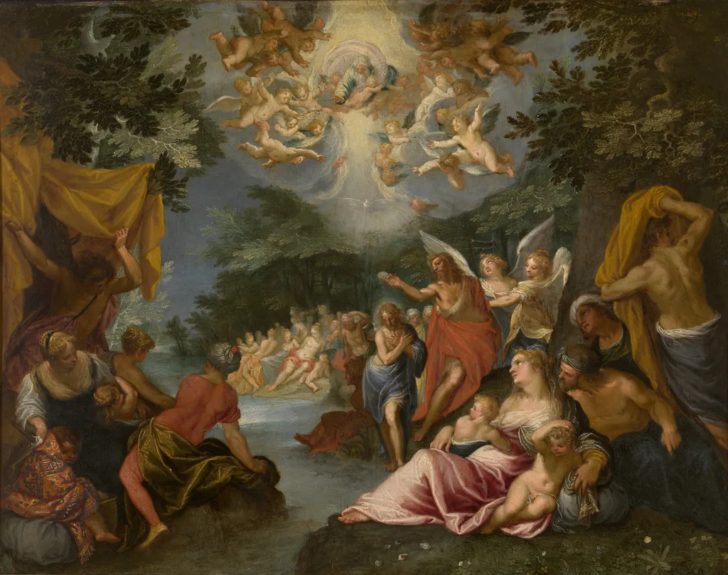 The Baptism of Christ, by Hans Rottenhammer, oil