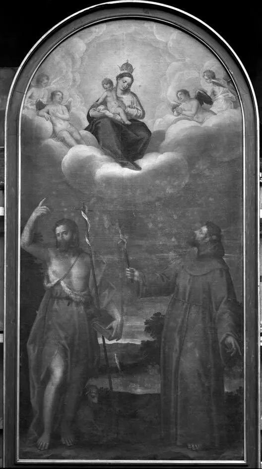 The Virgin appearing to Saints John the Baptist and Francis of Assisi, by Hans Rottenhammer, unspecified, 1622