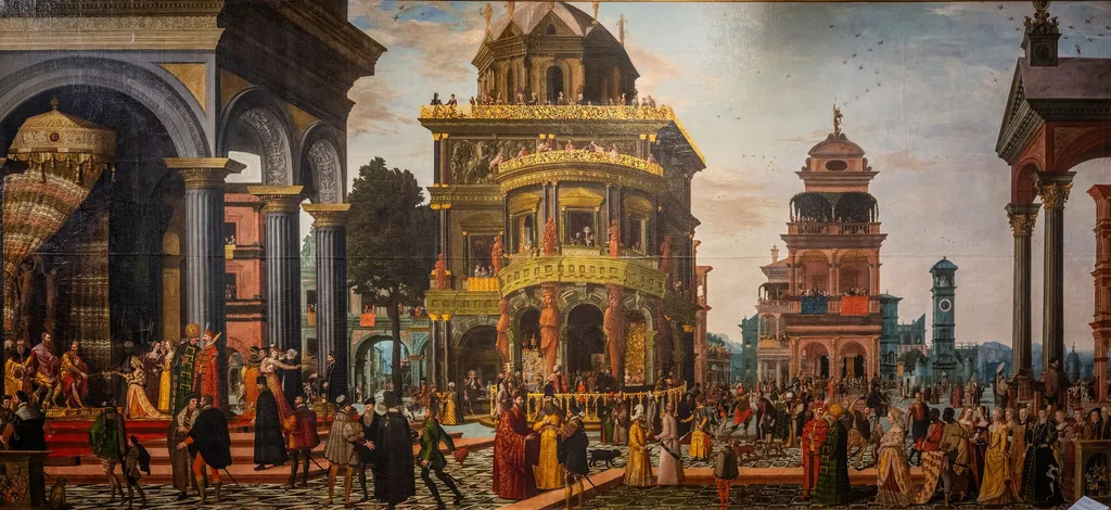 Esther and Ahasveros, by Hans Schöpfer, unspecified