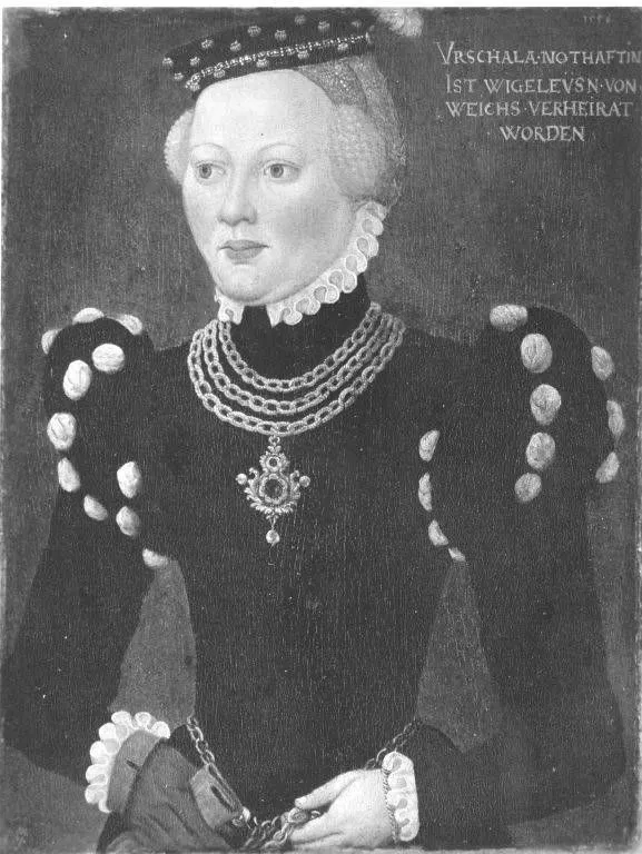Portrait of Ursula Nothaft, by Hans Schöpfer, oil, 1556