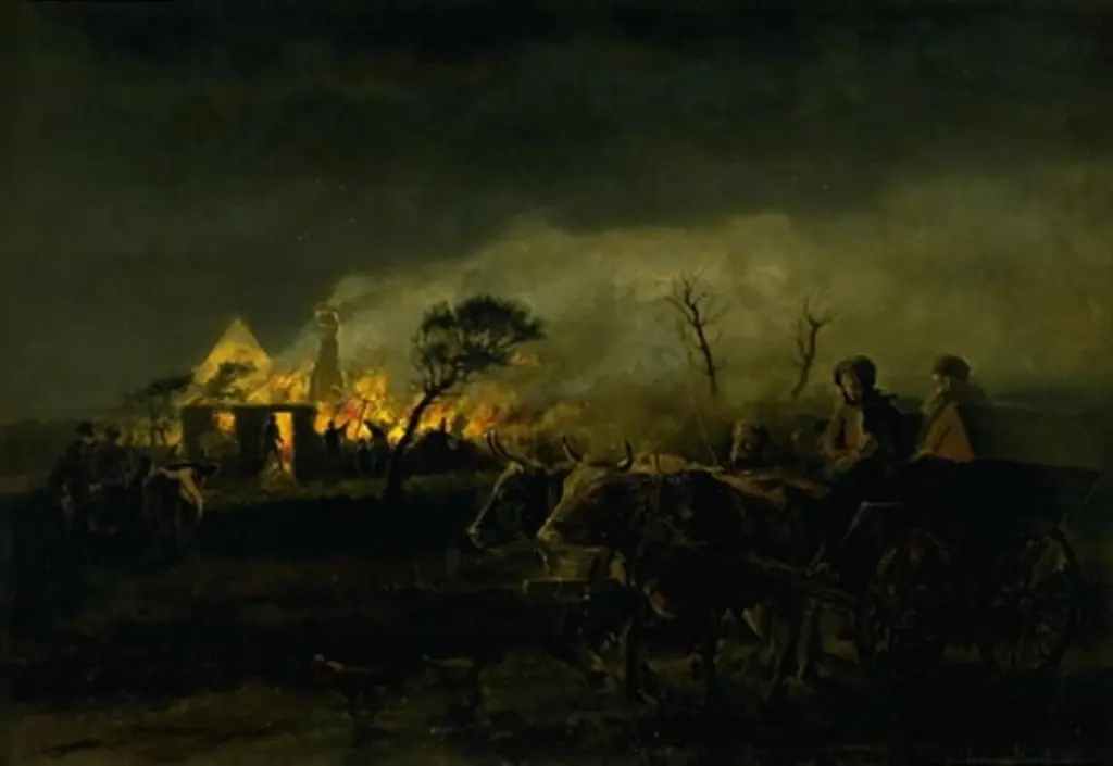 A Farm on Fire, by Hans Smidth