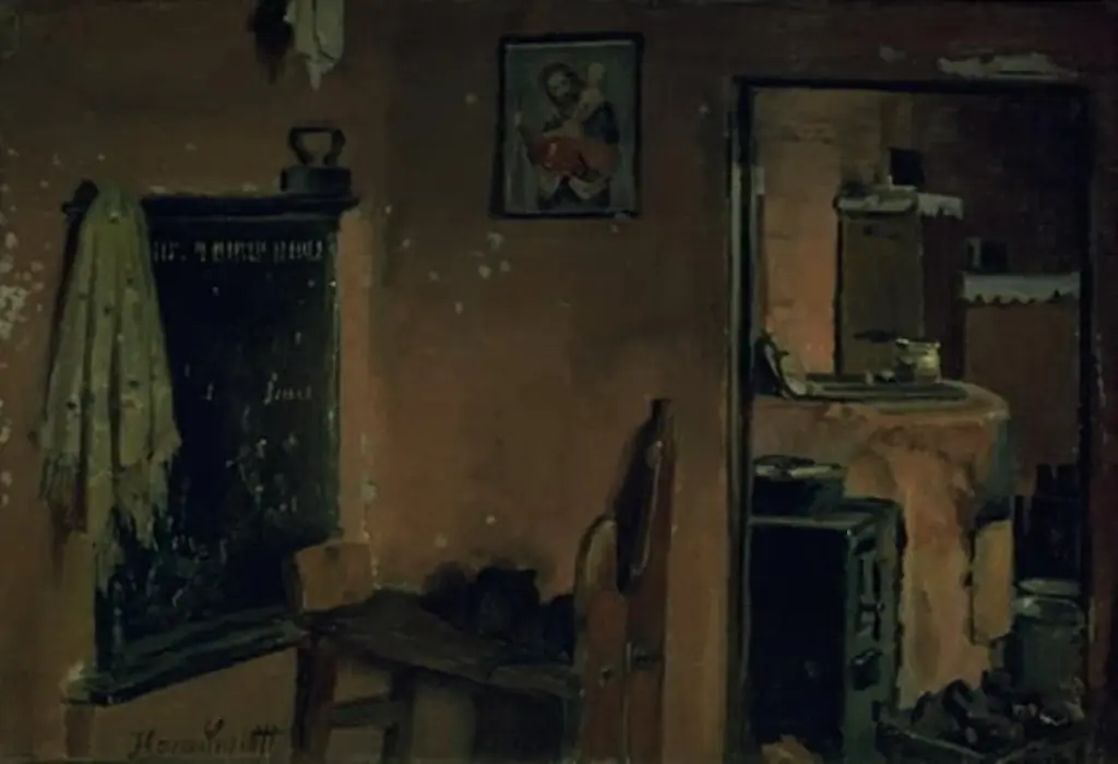 Interior of a Peasant's House, by Hans Smidth