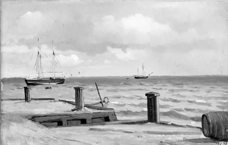 View of the Sea from a Pier, by Hans Smidth