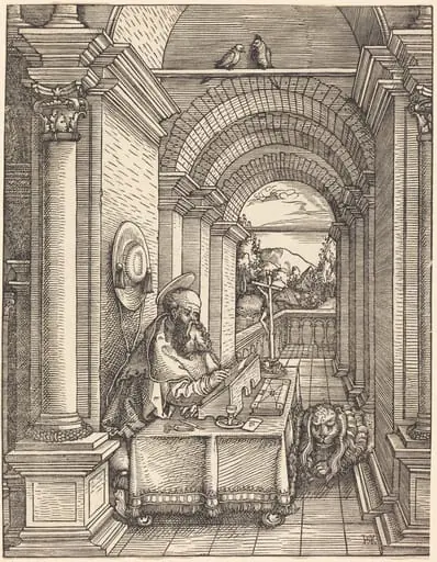 Saint Jerome Writing, by Hans Springinklee