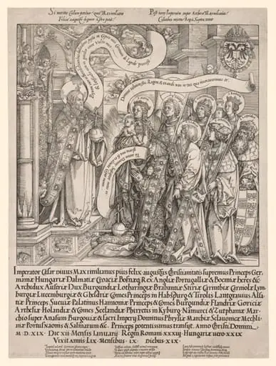 The Emperor Maximilian Presented by His Patron Saints to the Almighty, by Hans Springinklee