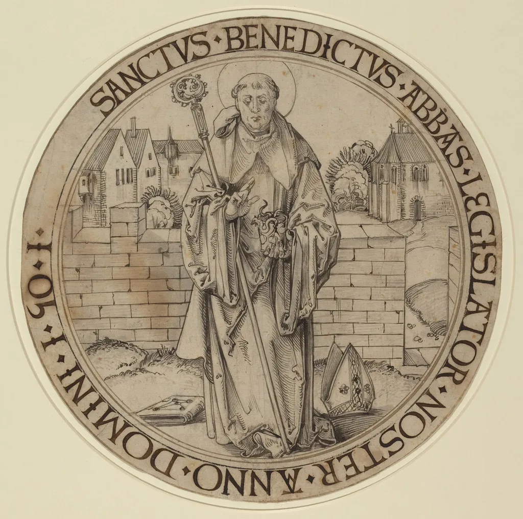 Saint Benedict, by Hans Süss von Kulmbach, ink, 1512