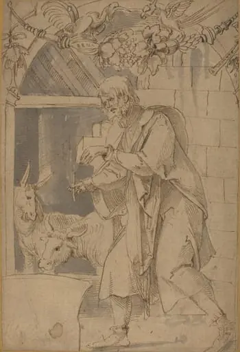Study for One of Two Stained Glass Paintings Representing the Nativity, by Hans Süss von Kulmbach