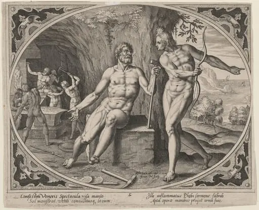 Phoebus Telling Vulcan of His Wife's Adultery, by Hans the Younger Collaert