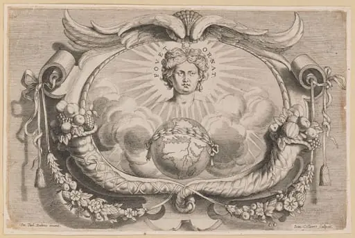 Printer's Device for Jan van Keerbergen: Vignette for Biblia Cum Glossa Ordinaria, by Hans the Younger Collaert