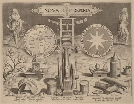 Title Page for Nova Reperta (New Discoveries), by Hans the Younger Collaert