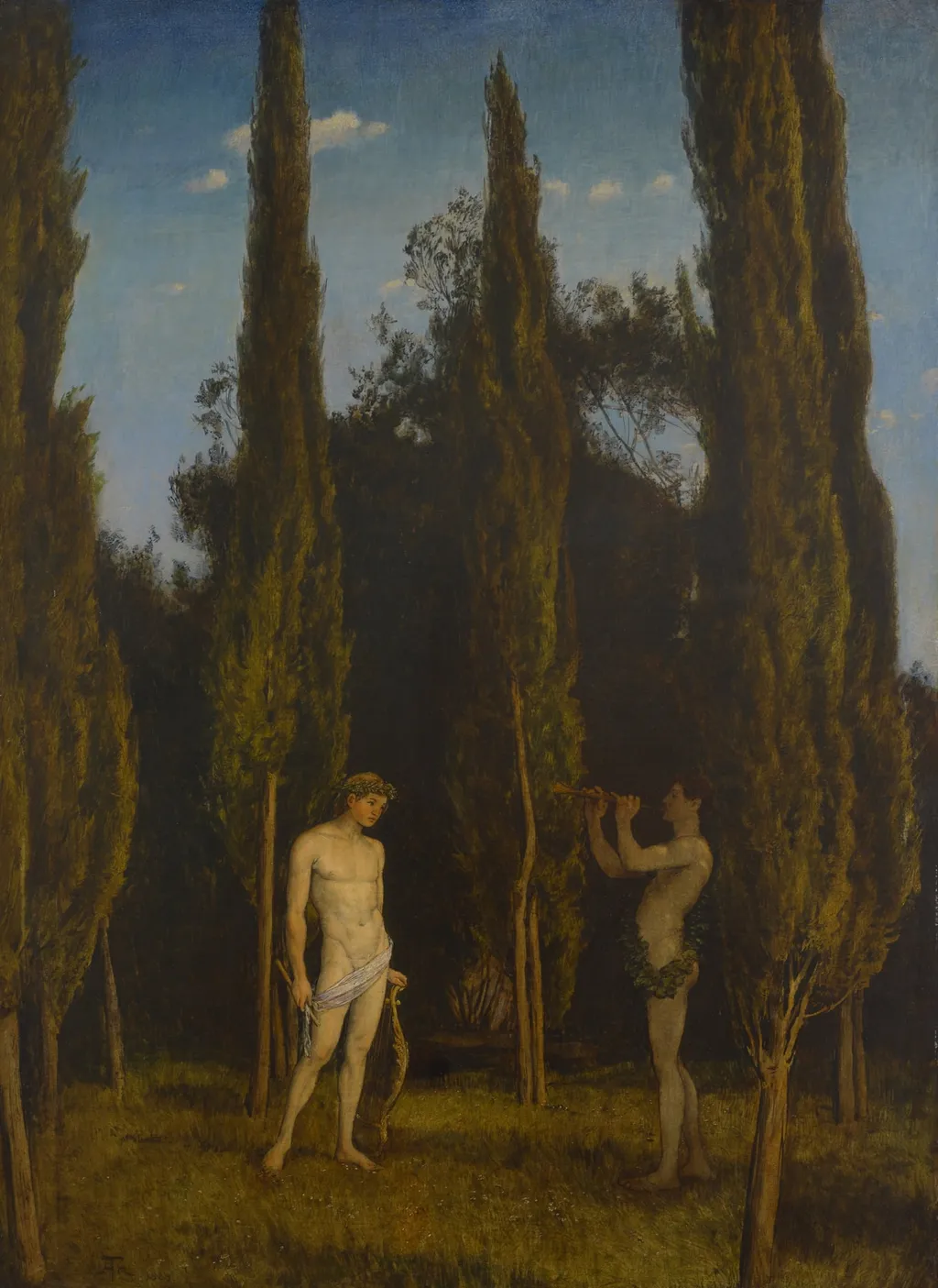Apollo and Marsyas, by Hans Thoma, oil, 1888