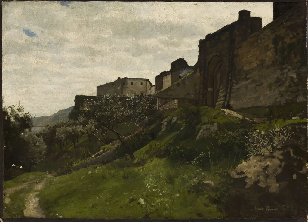 Fragment of defensive walls, by Hans Thoma, unspecified, 1889