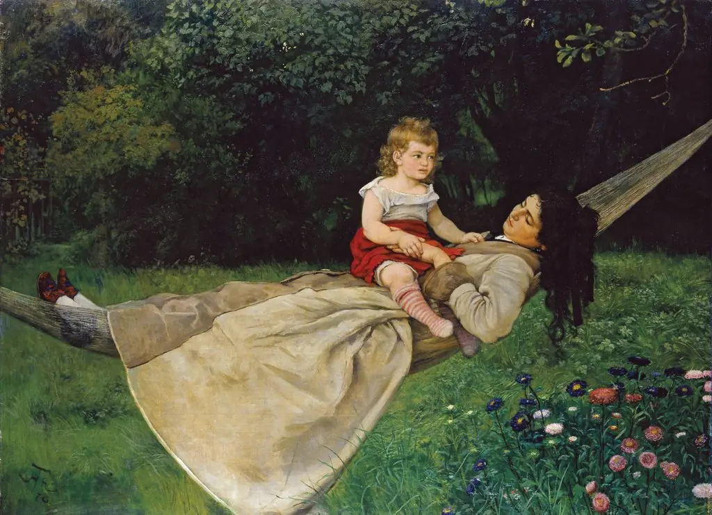 In the Hammock, by Hans Thoma