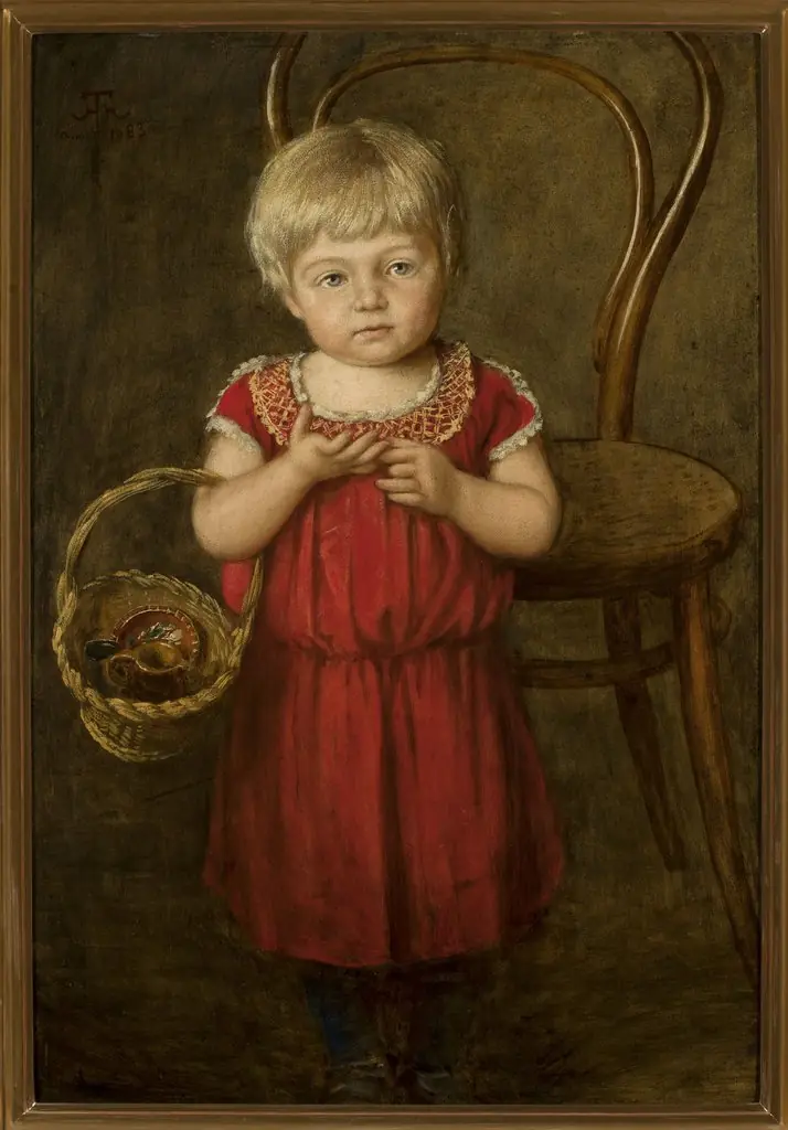 Portrait of Ela with a basket, by Hans Thoma
