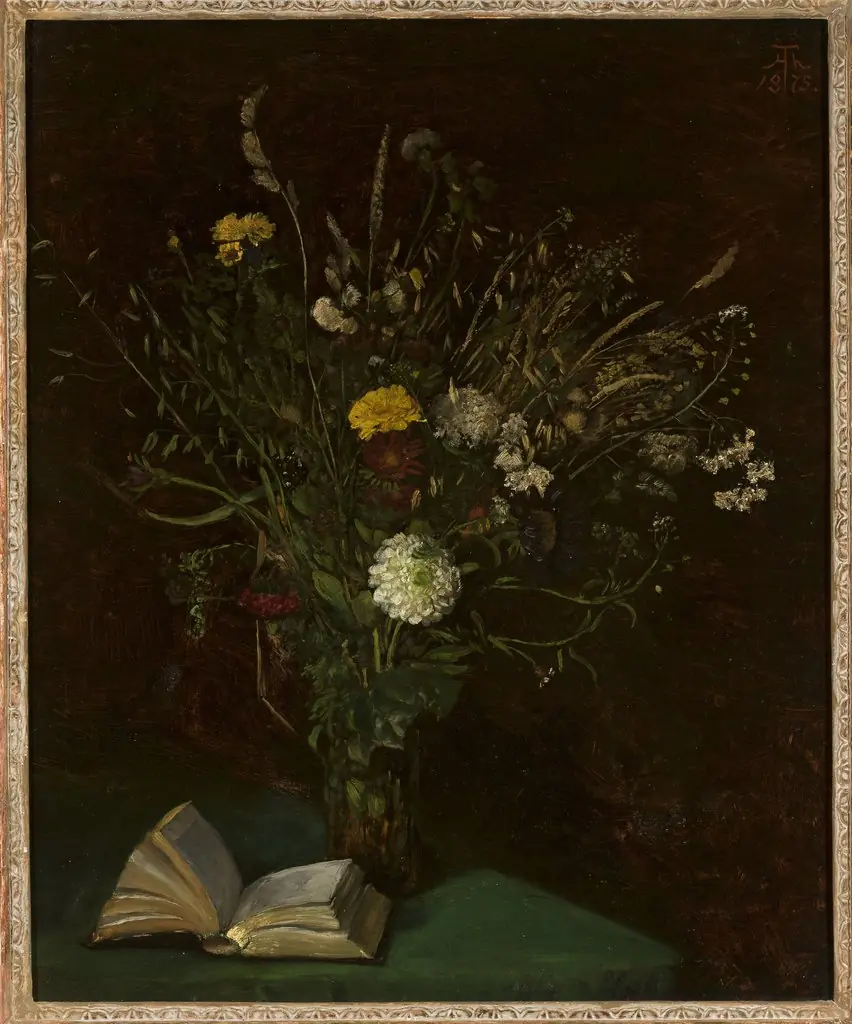 Vase with flowers, by Hans Thoma