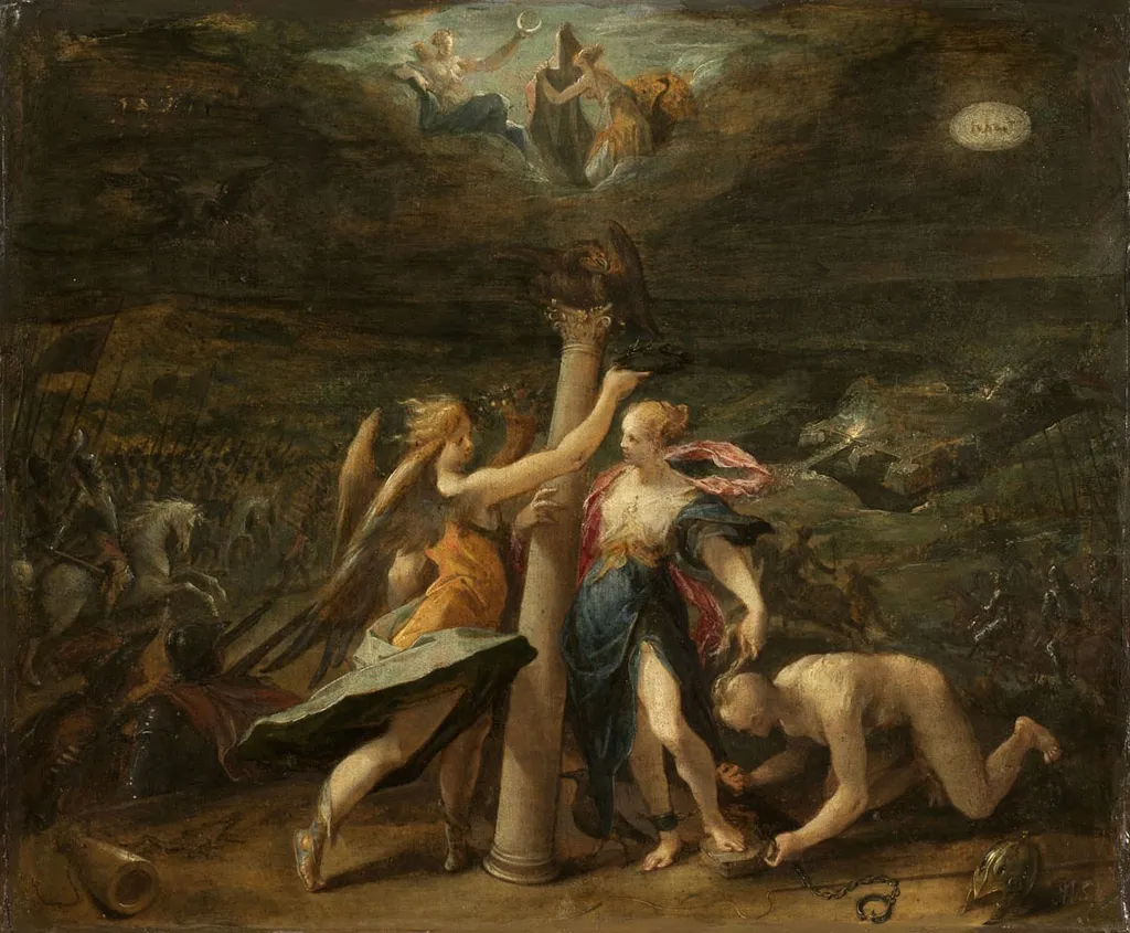Allegory of the Reconquest of Győr, by Hans von Aachen, oil, 1603