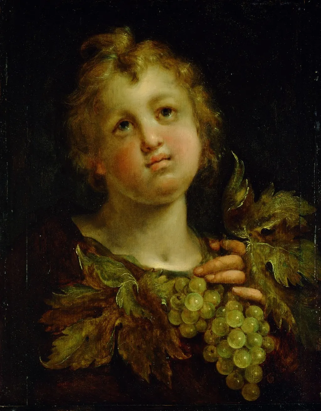 Boy with Grapes, by Hans von Aachen, paint, 1600