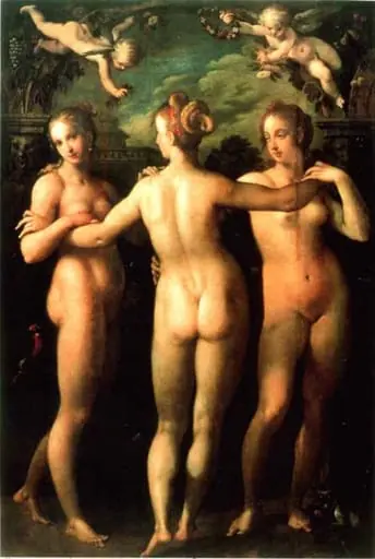 Cele trei Grații, by Hans von Aachen