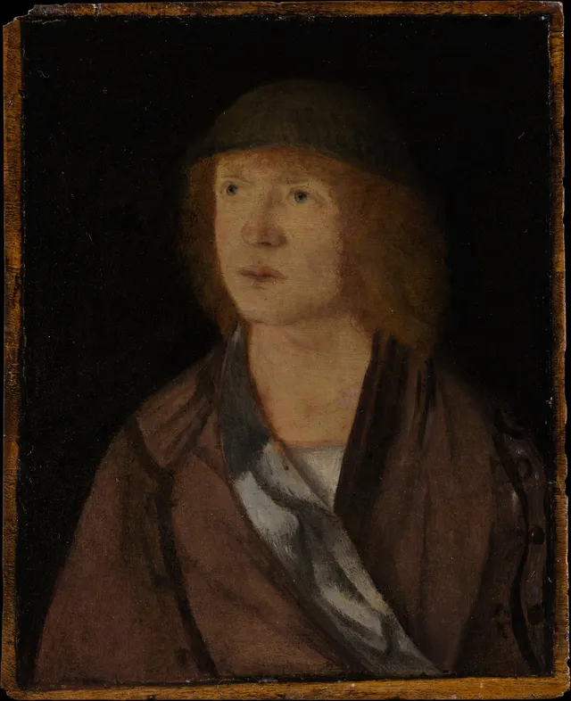 Portrait of a Young Man; (reverse) Girl Making a Garland