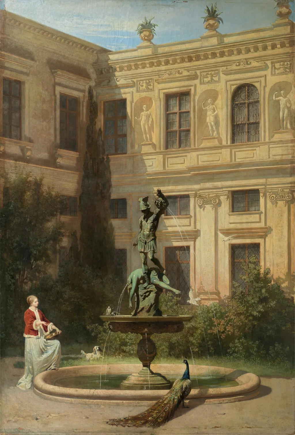 Courtyard with the Grotto in the Munich Royal Residence, by Hans von Marées, oil, 1862