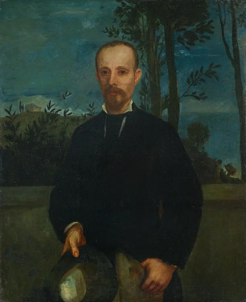 Selbstbildnis mit dem Hut in der Hand, by Hans von Marées