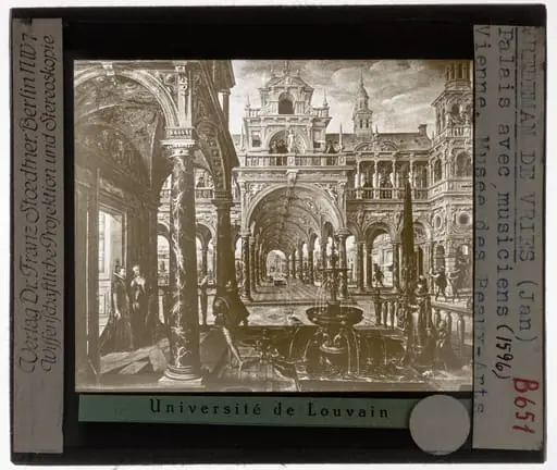 Hans Vredeman de Vries. Paleis met muzikanten, by Hans Vredeman de Vries