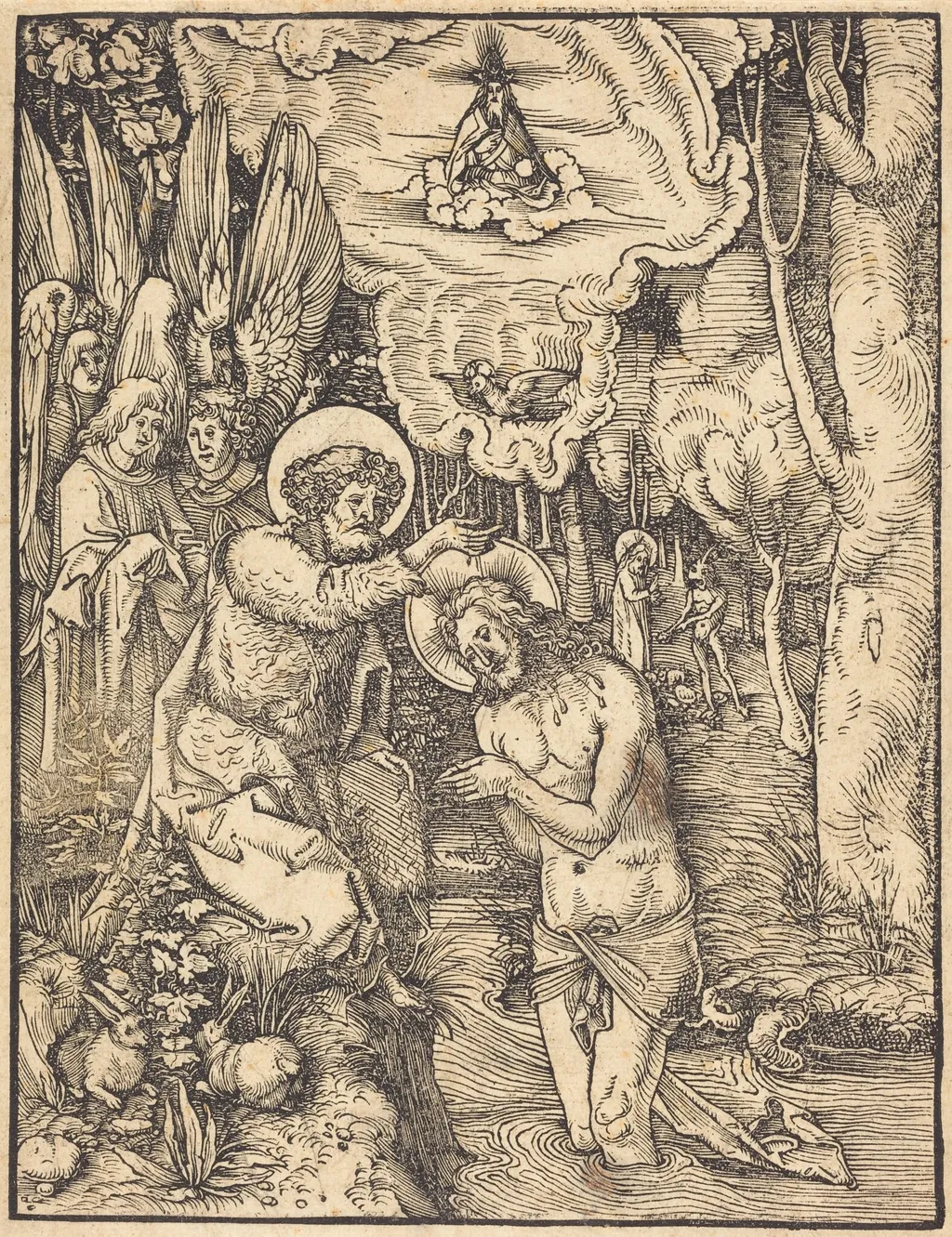 Baptism in Jordan, by Hans Wechtlin I, ink, 1503