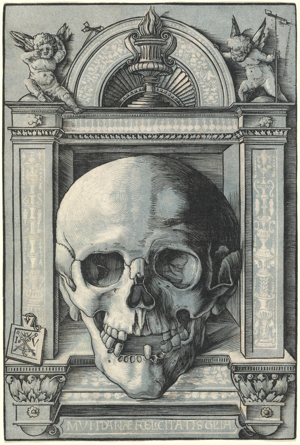 Skull, by Hans Wechtlin I, ink, 1520
