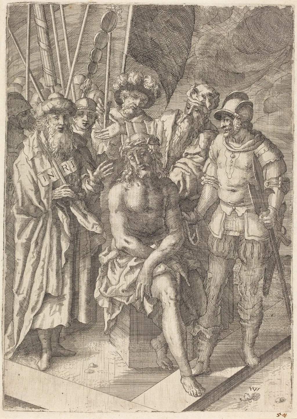 Ecce Homo, by Hans Weiner, ink, 1596